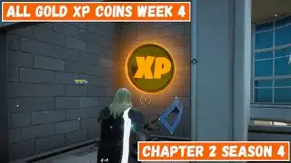 All Gold XP Coins Locations Week 4! - Good as Gold Punch Card Fortnite Chapter 2 Season 4