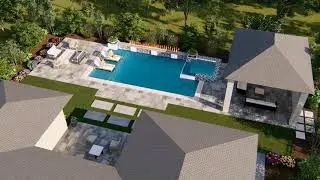 Small Backyard swimming pool, and gazebo design with High Quality animation video