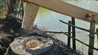 09/01:Building with wood,water, and patience#@dongvanvlog#waterpoweredricepounder