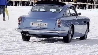 Aston Martin DB4 демонстрирует свою мощь и элегантность на снегу (ICE 2025)