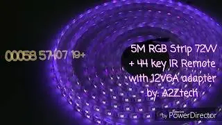 RGB LED Strip 72W With 12V6A Power Driver & 44 Key IR Remote