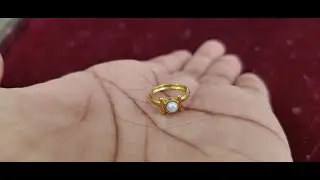3 Gram Gold Ring for Women with White Pearl