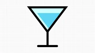 How to draw Martini Glass Vector in App GRAPHIC for IPad - วิธีวาดเวกเตอร์รูปแก้วมาร์ตินี่