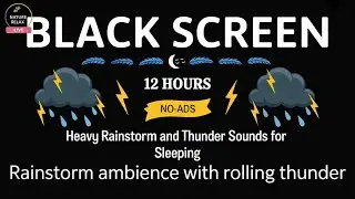 Black Screen Monsoon Rain & Thunder for Sleep Relief