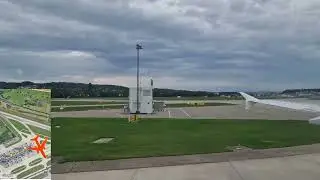 Landing in Zurich, Zurich - Kloten Airport (ZRH) on runway 14, left window