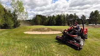The First Mowing of the Fairway at The Backyard Golf Course