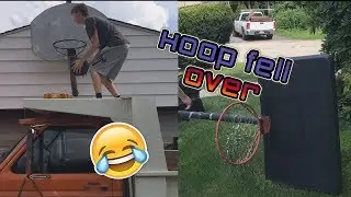 WE HIT THE CAR!!!! DRIVE BY DUNK CHALLENGE!!