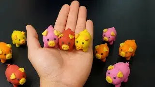 Bunte Schweine aus Knete modellieren | Clay Art mit Modelliermasse