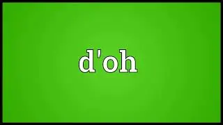 D'oh Meaning