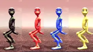 Alien dans battle blak red blue yello