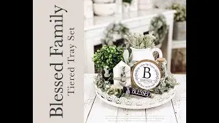 Blessed Family Tiered Tray Decor