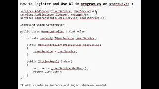 Dependency Injection. #dependencyinjection , #dotnetdeveloper , #aspdotnetcore