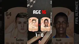 Sesko VS Isak FIFA EVOLUTION AGE 16 - 23! #fc25 #fifa #cardfifa #shorts #austor