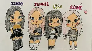 Cute BLACKPINK Drawing 💕 | K-Pop Fan Art Speed Drawing