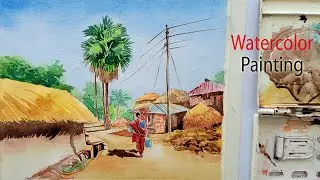 simple watercolor scenery painting for beginners| #Watercolor #BeginnerPainting#ScenicViews#shiron69