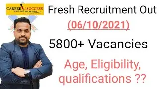 Finally|| Fresh Recruitment || 5800+ Vacancies || IBPS Clerk 2021 notification @CareerSuccessJammu