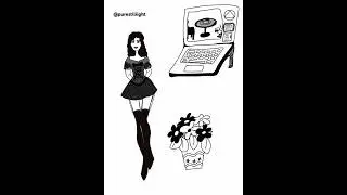 monochrome illustrations in adobe fresco 🪩&spades;️🌼 #digitalart #art
