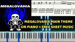 Megalovania Main Theme on Piano + Free Sheet Music (Score Transcription PDF Download) undertale
