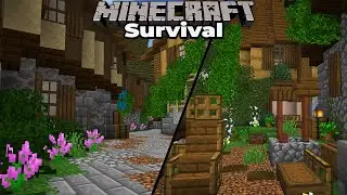 Minecraft 1.15 Survival - Building a Medieval City Marketplace AND Villager Trading Hall