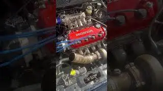 Turbo D16 hood exit #singlecam #d16 #turbo #turbocivic #hondacivic #fyp #fypシ゚