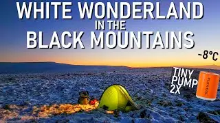 Black Mountains subzero wild camp in the snow | Flextailgear Tiny Pump 2X | Night sky timelapse