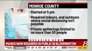 Monroe County, Indiana, mandates masks