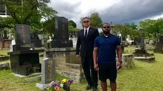 Professor Henry Seishiro Okazaki, founder of Kodenkan Danzan Ryu Jujitsu, gravesite visit.