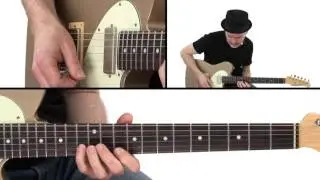 Beginner Blues Rock Guitar Lesson - Legato Exercise 4 Playalong - Jeff McErlain
