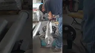 Fire shutter roller barrel manufacturing #rollingdoor #doorfactory #firedoor  #rollupdoor