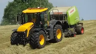Cumbrian Silage - Baling Grass with JCB Fastrac & Claas plus Masseys collecting bales - Silage 2019