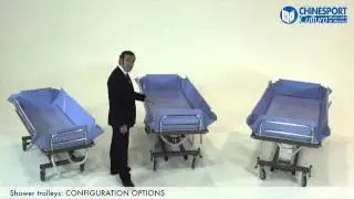 A complete range of shower trolleys for paediatric use, adults and bariatric use