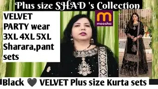 Meesho 🖤 Black VELVET Haul llSeries-6//PLUS Size //3XL 4XL 5XL 💕 Kurta sets 🖤//latest Velvet Haul.