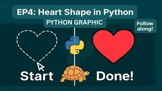❤️Python Turtle Heart Shape! Draw a Perfect Red Heart |M3EP4