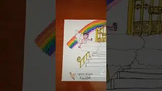 Caricatura del Paradiso #paradiso #angel #scale #eden #entry #rainbow #colors #arcobaleno #art