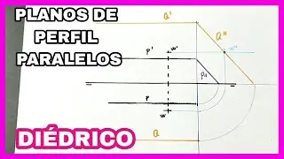 DIÉDRICO - trazar un plano paralelo// a otro por un punto🟡 (plano de perfil)