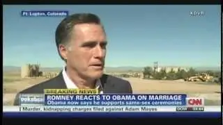 Mitt Romney opposes same-sex marriage&lrm; (May 9, 2012)