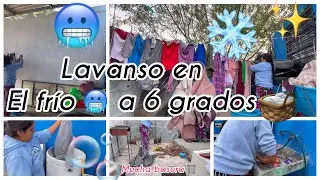 Me muero de frío 🥶 🥹😢pero tenía que lavar a 6 grados de frío ❄️ 😖