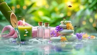 🌿🌺💧🎶 Peaceful Piano Music with Flowing Bamboo Water for Sleep and Meditation
