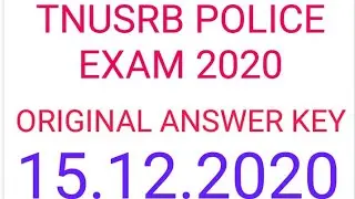 TNUSRB POLICE CONSTABLE EXAM ANSWER KEY 2020