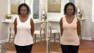 skinnytees Seamless Reversible Scoop to V-Neck Tank Set of 2 on QVC