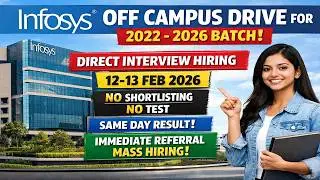 Infosys Mass Hiring 2026🔥 Direct Interview | No Shortlisting | No Test | 2021&ndash;2026 Batch | Apply Now