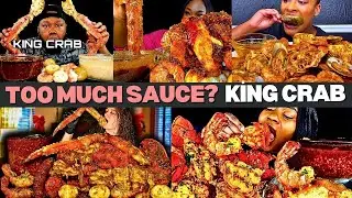 🧄 👑 Spicy King Crab Swimming Saucy Sauce Mukbang 🦀 No Regrets Seafood Boil ASMR 😳🔥