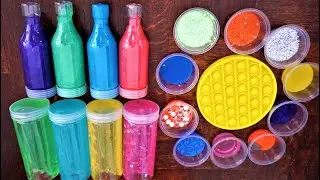 Satisfying Slime Video! Rainbow Slime Flower mix unboxing, glitter Into Slime Compilation