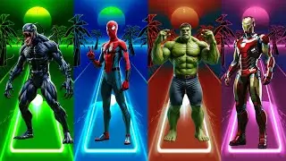 Venom 🆚 Spiderman 🆚 Hulk 🆚 Ironman - Coffin Dance song - Tiles Hop