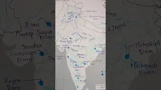 Major Rivers & Dams of India (Mapwork)📍✨️#mapwork #upsc #upscnotes #map #upscmains