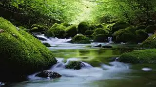 Soothing Rocky Mountain Waterfall and River. Relaxing Nature Sounds. 12 hours, White Noise to Sleep.