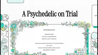 MDMA on Trial: FDA&rsquo;s Review of Midomafetamine (MDMA) with Psychotherapy for PTSD