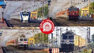 Early Morning Speed Blitz by 130 km/hr LHB Superfast Trains of Indian railways at Mandi Bamora.!!