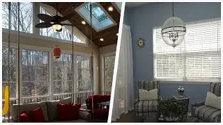 75 Porcelain Tile And Brown Floor Sunroom Design Ideas You'll Love ⭐️