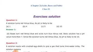 10TH SCIENCE || UNIT - 2 || EXERCISE Q & A PART - 1